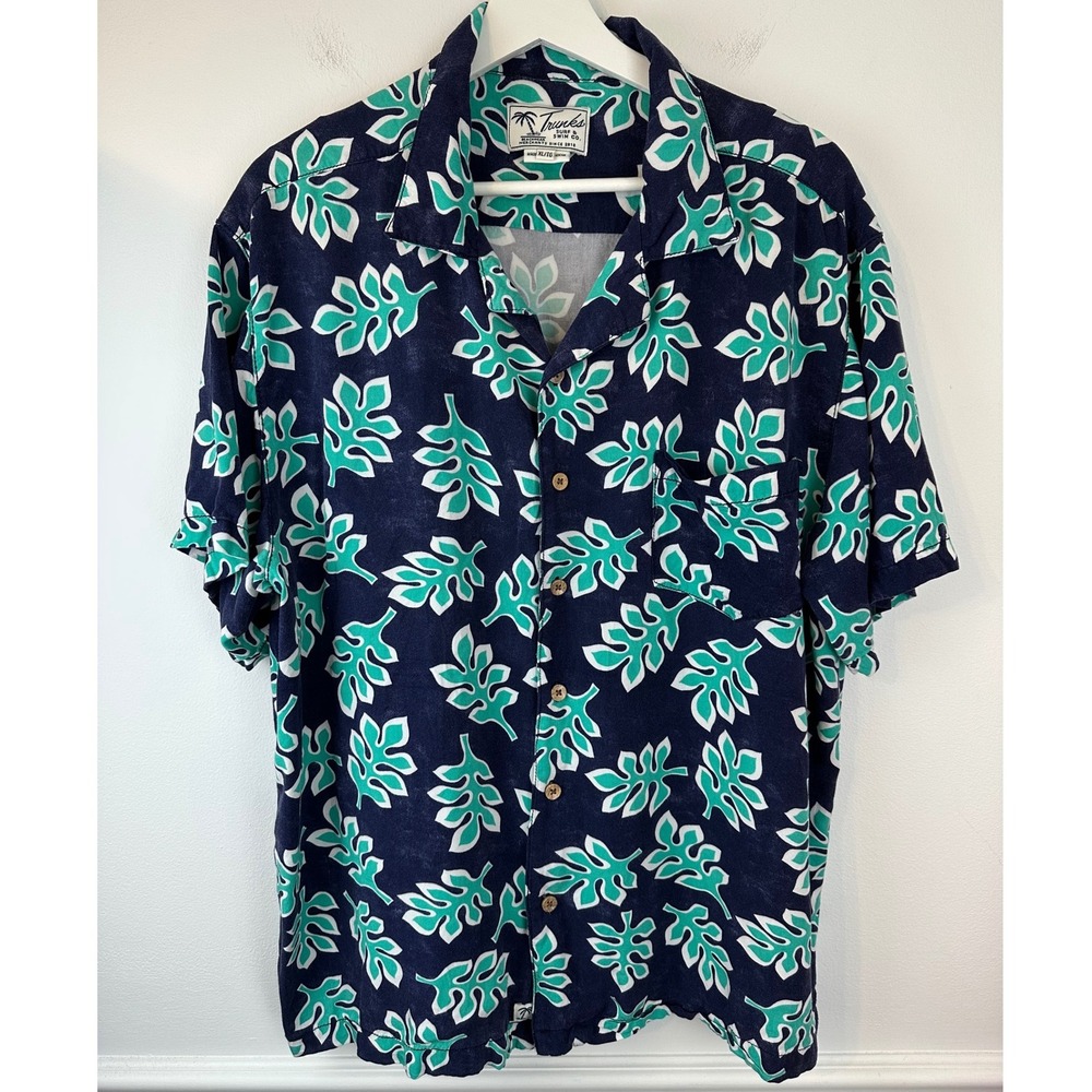 TRUNKS Surf & Swim Beach Tropical Resort Vacation Short Sleeve Button-Up Top XL